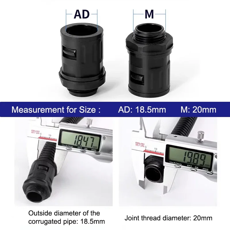 벨로우즈 파이프 조인트 엔드 피팅 플라스틱 콘듀잇 글랜드 나일론 주름관 연결부 AD13 15.8 18.5 21.2 25 28.5 34.5mm
