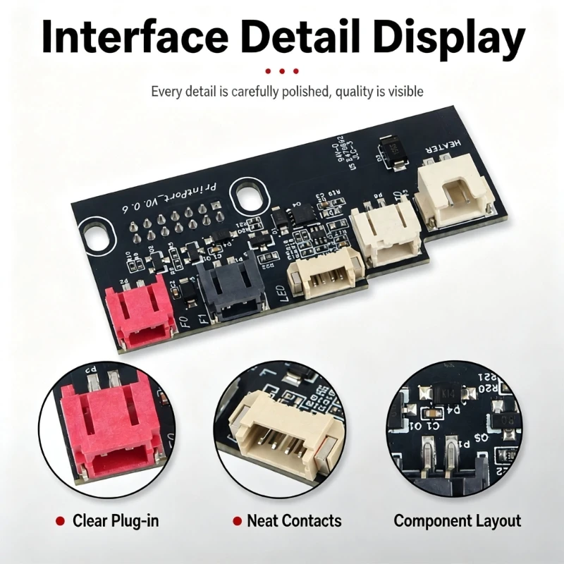 3D Printer Extruder Hotend Adapter Board, for Anycubiic Kobra3 Push-Fit Socket for Heating and Thermistor Cabling, Package K1KF