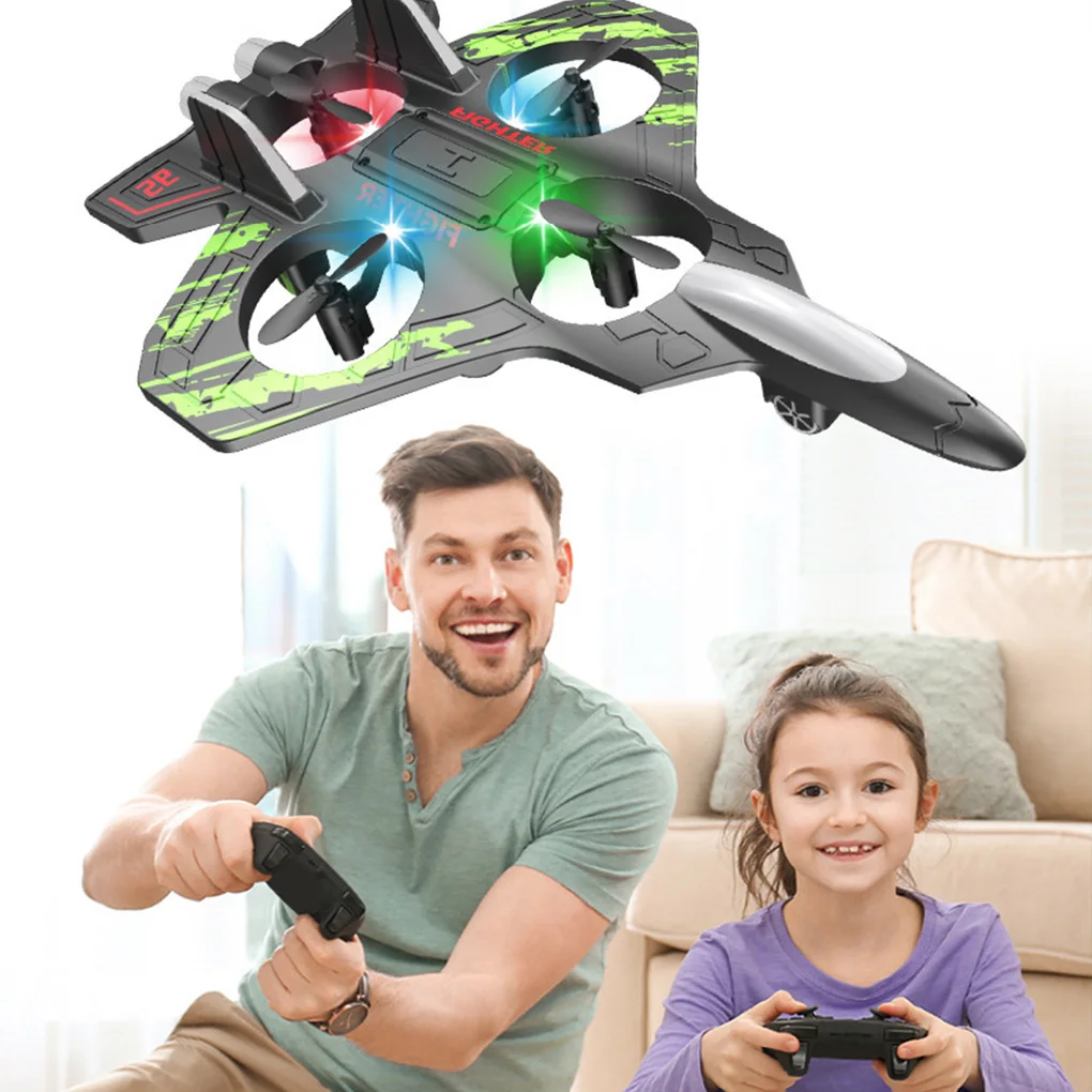 

2.4G Stunt with Light RC Aircraft EPP Toy Foam Fighter RC Drones Rechargeable Four Motor Helicopter Toy RC Hobby Jet Plane