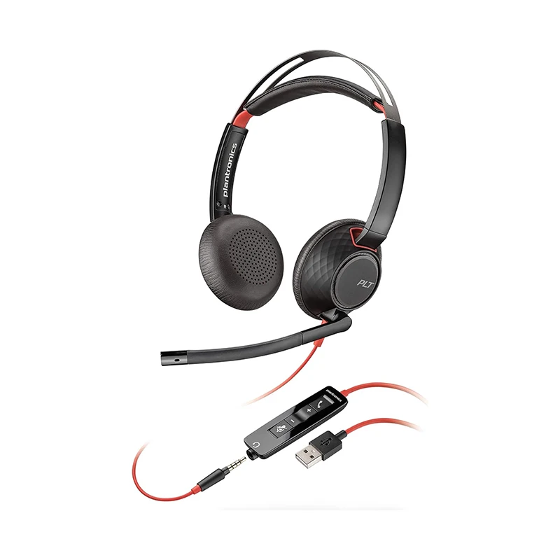 

Blackwire C5220 USB-A Wired Dual-Ear Headset USB Stereo Headset with Boom Mic