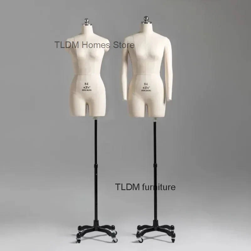 PU Foam Body Female Mannequins Set Up Cotton Fabric Mannequin for Clothing Design Dress Display Stand Can Be Pined Model AA