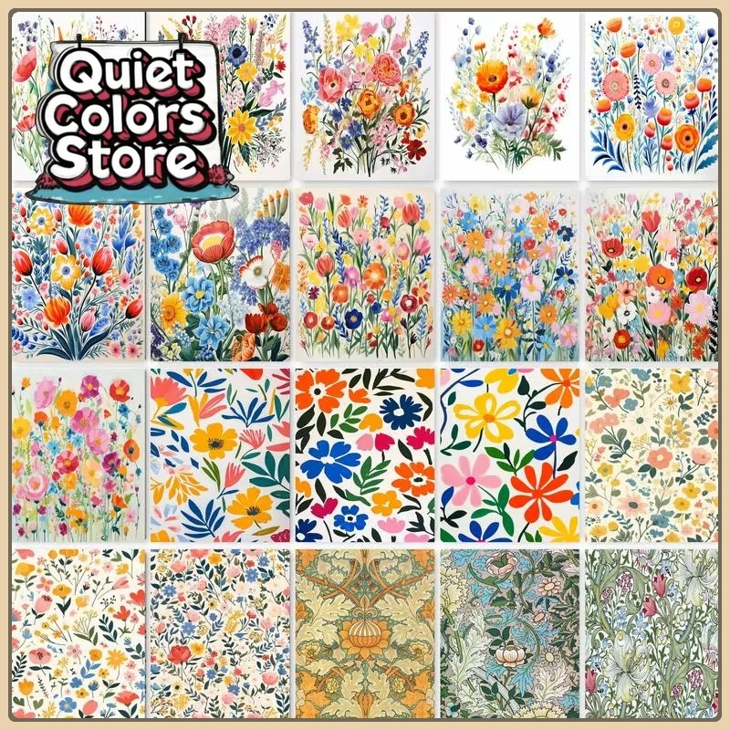 

Набор для рисования по номерам «Цветы» (Quiet Colors Store), холст, 60×75 см, ручная роспись, подарок, декор для дома