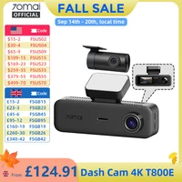 70Mai T800E 3-Channel Dash Cam Front 4K + Rear 1080P + Interior 1080P Hdr Supercapacitor 24H Parking Gps Voice Control Wi-Fi6
