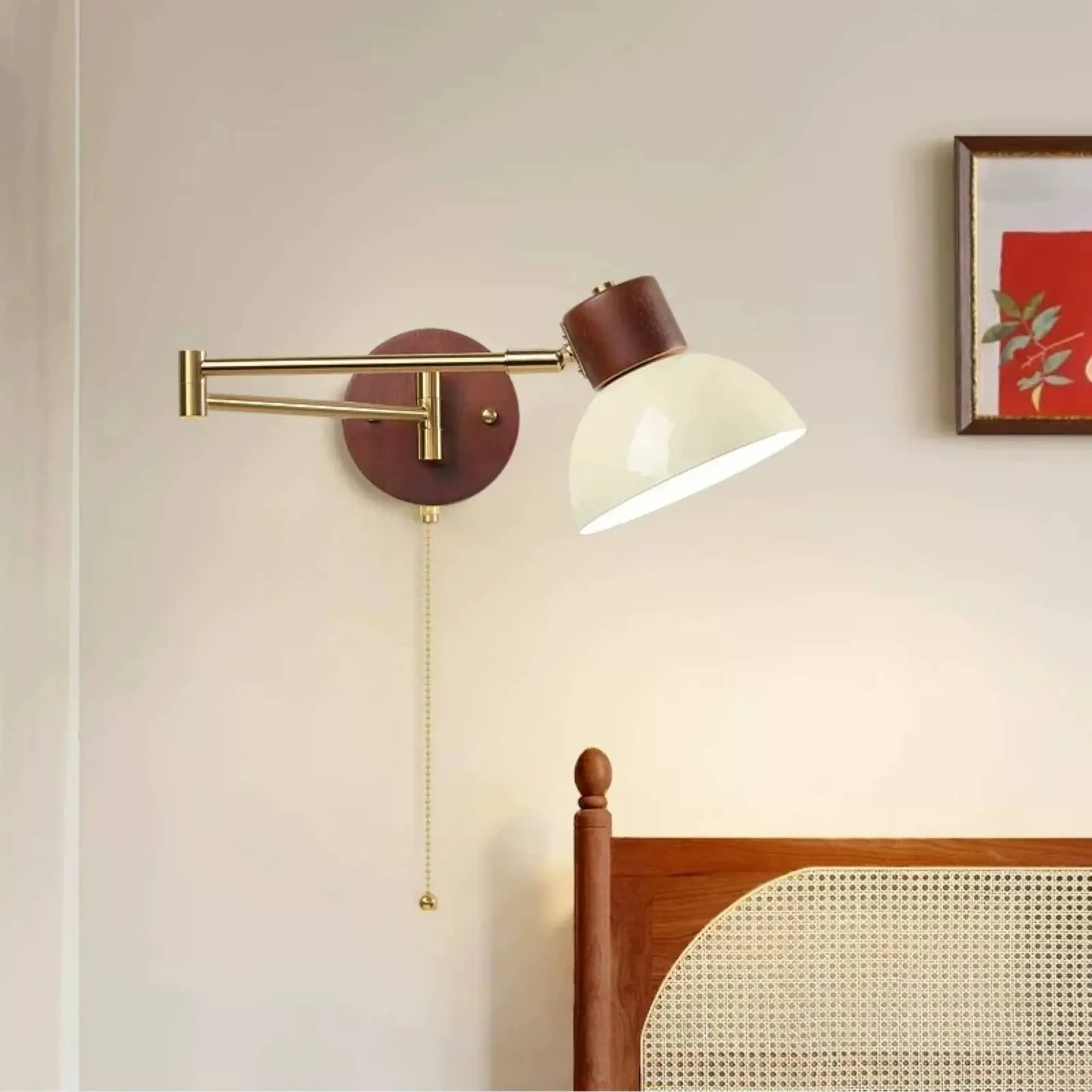 

Bedside Reading Light Foldable Bedside Wall Sconce Adjustable Reading Light Retractable Home Lighting Metal Body for Study Room
