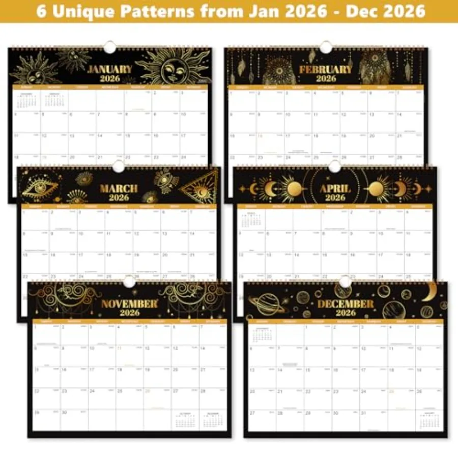 2026 Calendar 2026 Wall Calendar Jan 2026 Dec 2026 15" x 11.5" Wall Calendar 2026 12 Monthly Calendar with Twinwire Binding + T