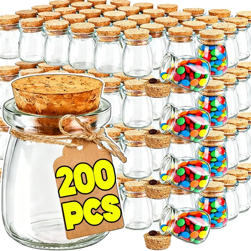 10-200PCS Mini Glass Bottles Cute Clear Wishing Bottles Cork DIY High Practical Cork Medicine Trinket Candy Storage Small Jars