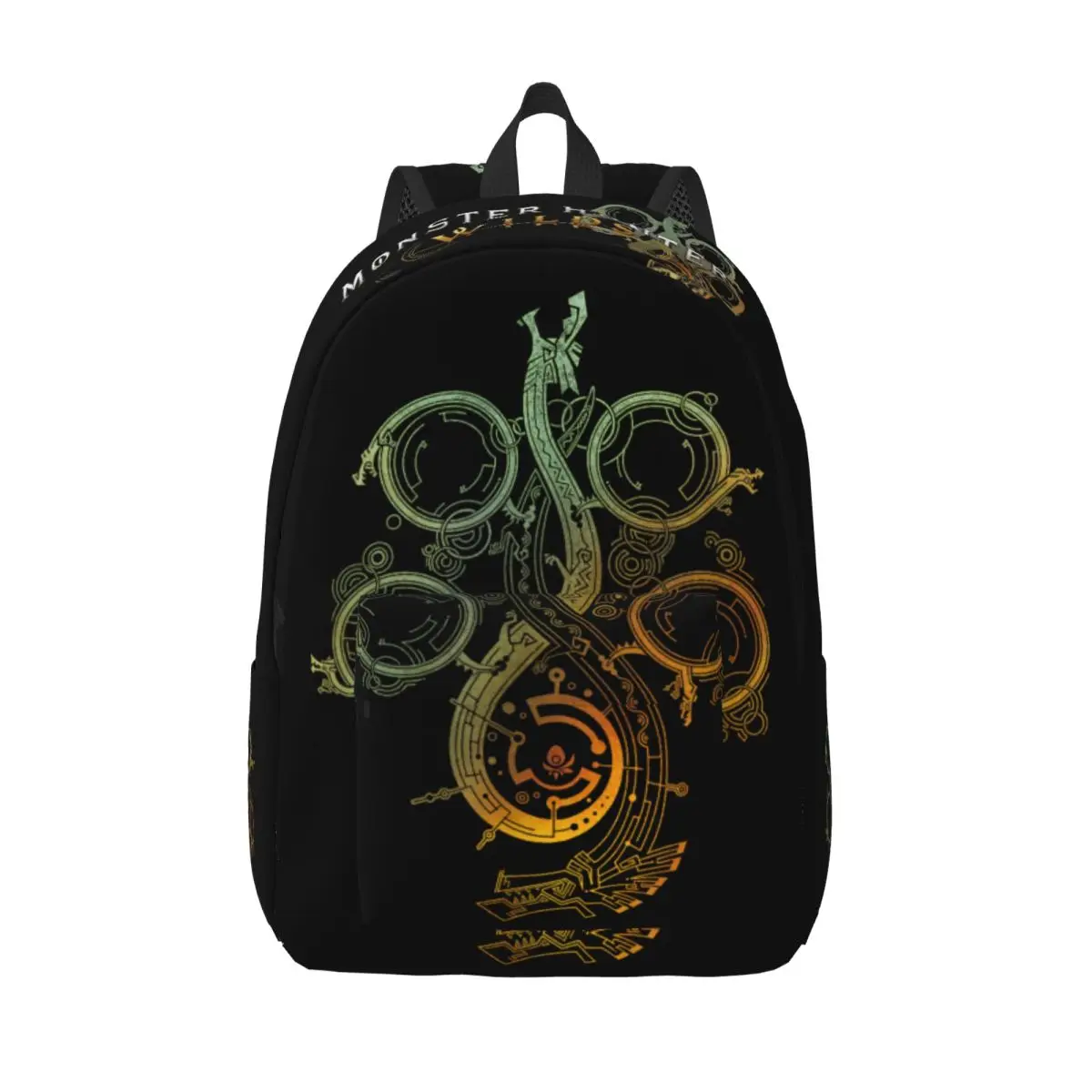 Monster Hunter Wilds Symbol Backpack for Men Women Casual Student Hiking Travel Daypack Video Game Laptop Canvas Bags Durable