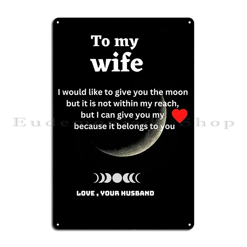 To My Wife Sant Valentine Gifts For Wife Gift For Wife From Husband Marriage Metal Sign Poster Wall Decor Garage Living Room