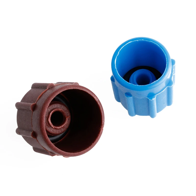 A/C Valve Cap Air conditioning valve core set Dust Cover High/Low Voltage R134a Kit Plastic 1 Pair Hot sale