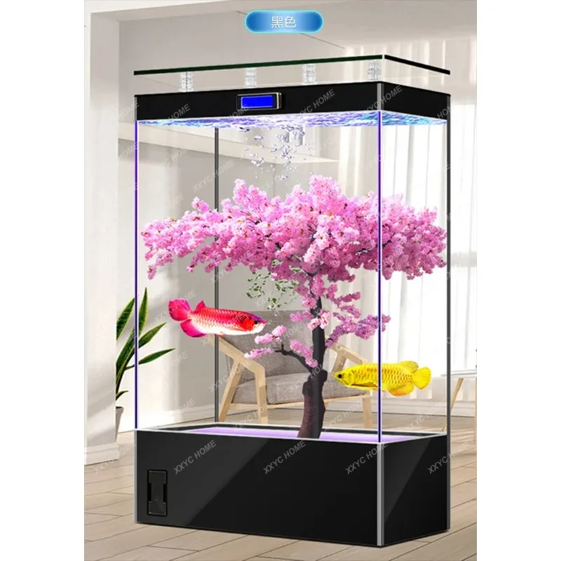 XX Living Room Light Luxury Super White Fish Tank New Partition Screens Lazy Change Water Ecological Fish Globe