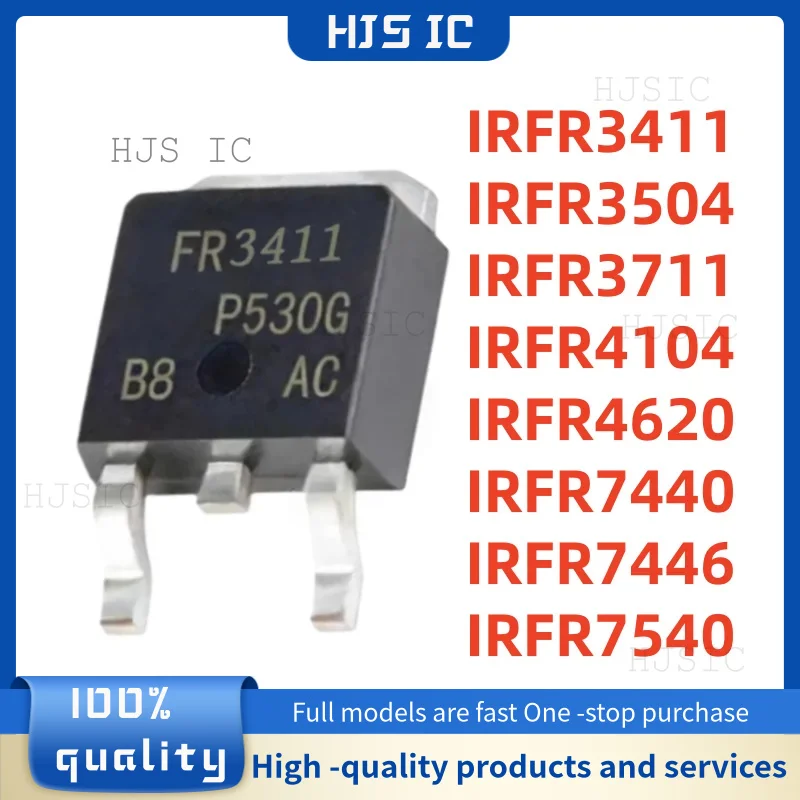 10Pcs IRFR3411 IRFR3504 IRFR3711 IRFR4104 IRFR4620 IRFR7440 IRFR7446 IRFR7540 TO-252 FR3411 FR3504 FR3711 FR4104 FR4620 FR7440