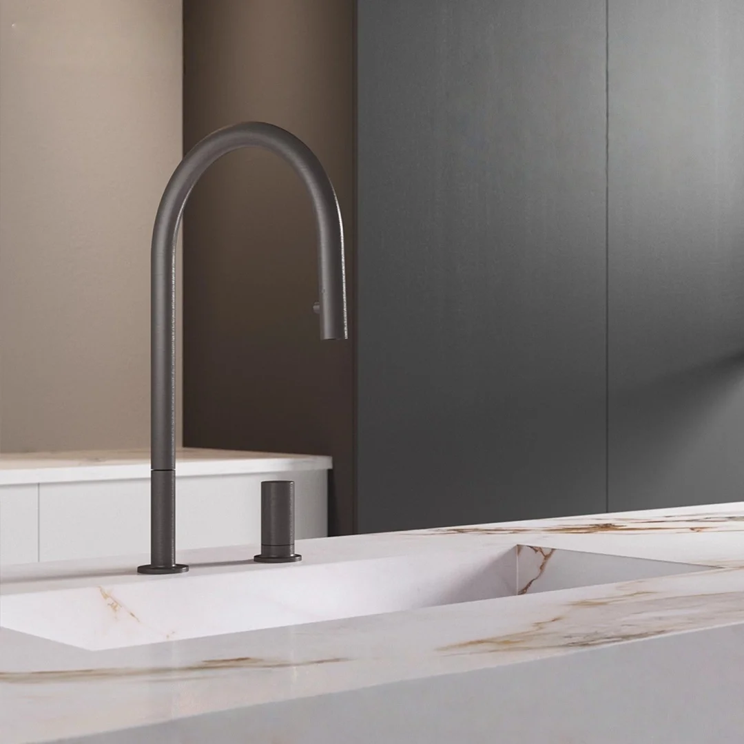 Grey Pull Out Kitchen Faucet Brass Widespread Sink Faucet Mixer Tap 360 degree rotation torneira cozinha mixer taps Kitchen Tap