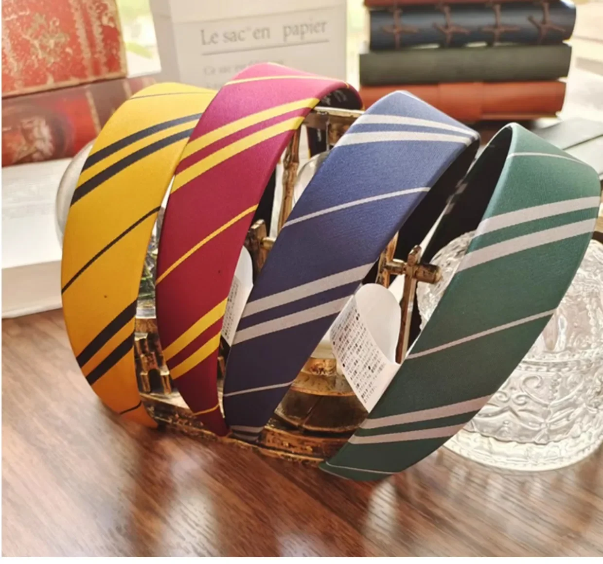 Slytherin تأثيري رئيس ارتداء حبل الشعر ، Scrunchie ، المعالج ، مدرسة السحر ، عصابة رأس ، أغطية الرأس ، اكسسوارات