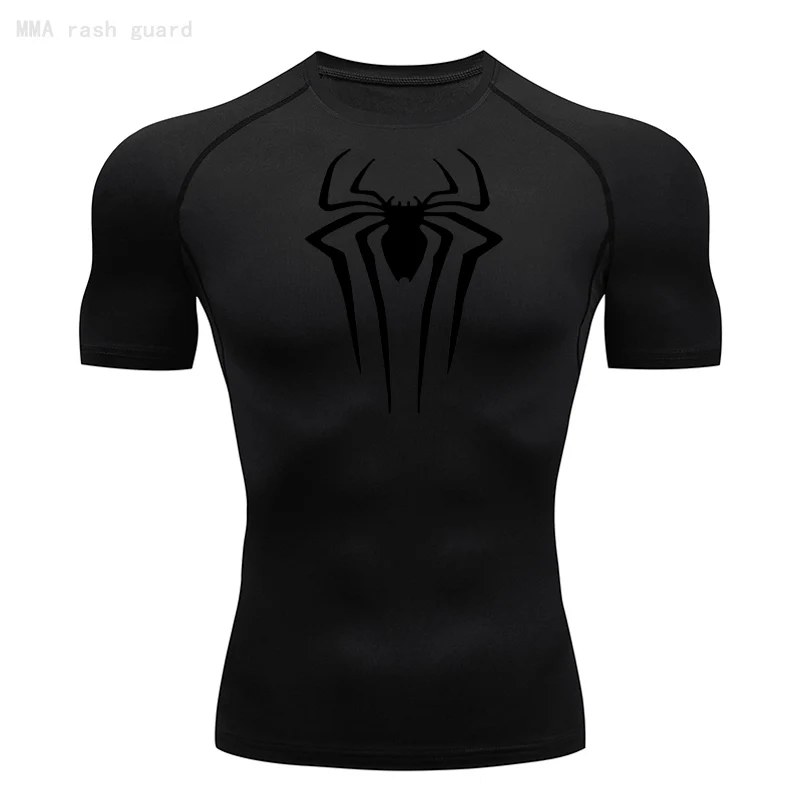 

Compression Shirt Men Short Sleeve T-shirt Summer Running Top Sports Quick dry Tracksuit Black Rashgarda MMA Long sleeves T-shir