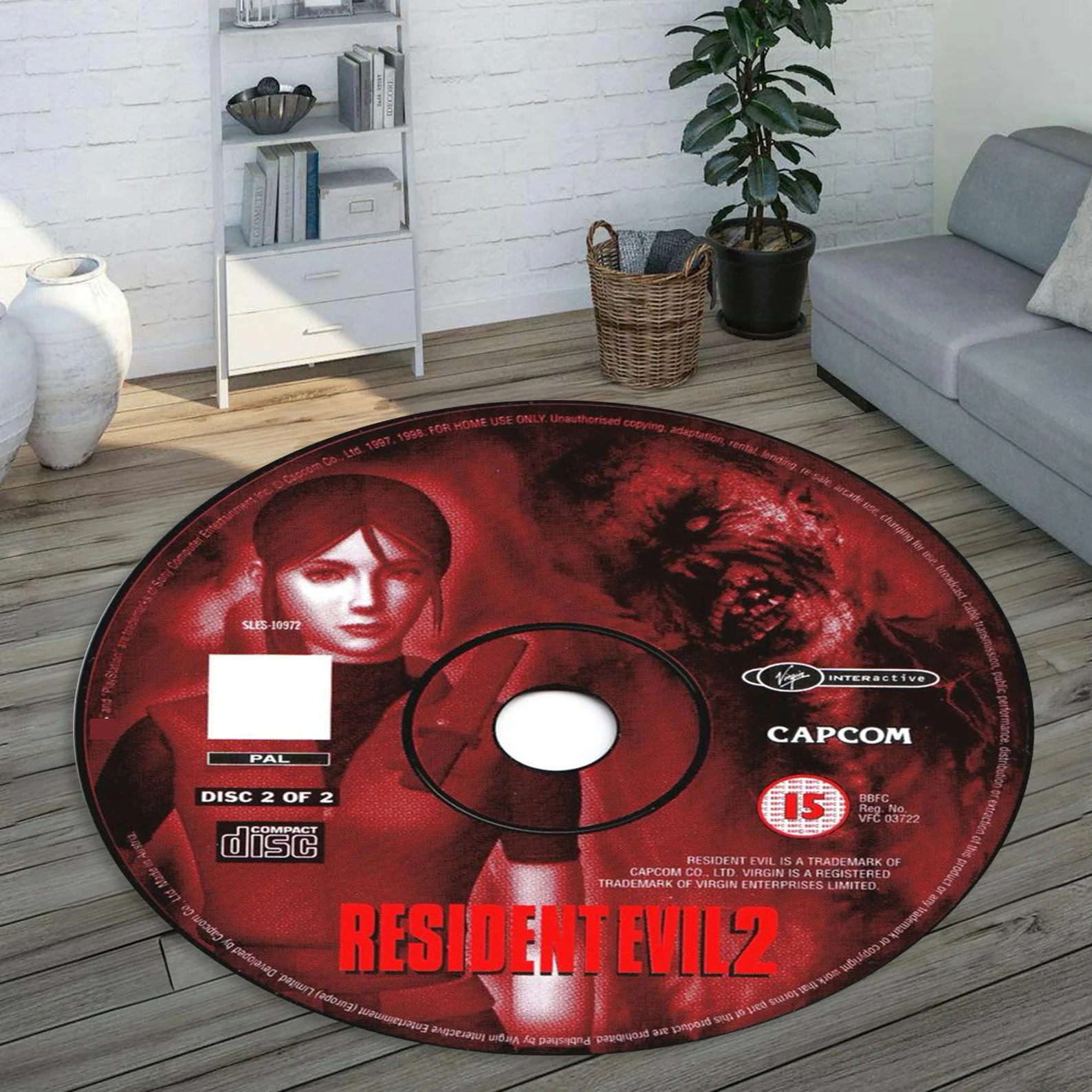 Popular PS N64 game CD design circular rugs, personalized custom design flannel circular carpet living room sofa blanket