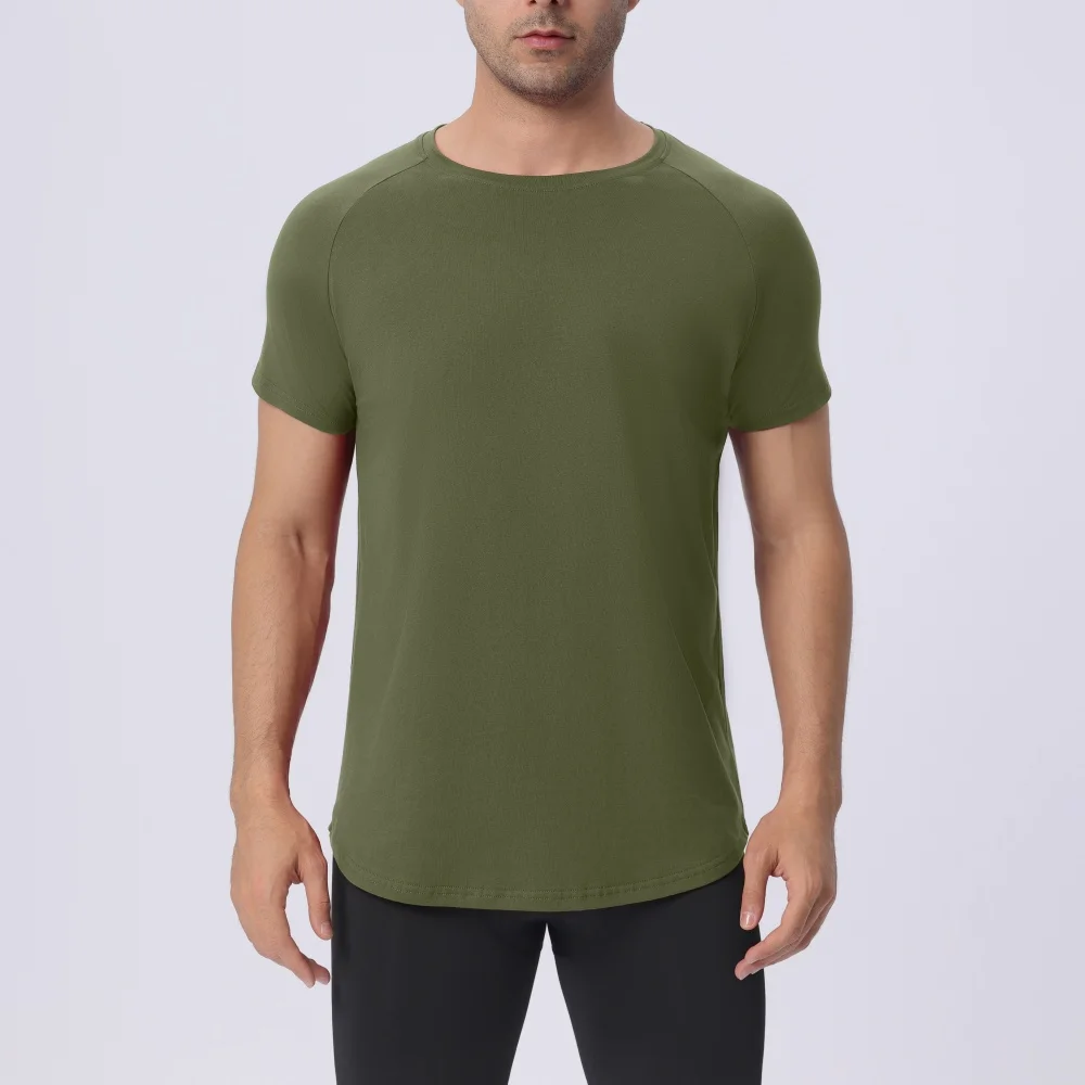 Cotton Hot Sales Mens T-shirt Solid Color Casual Quality Short Sleeve Outdoor Sports Jogging T-shirt Soft Loose Black White Tee