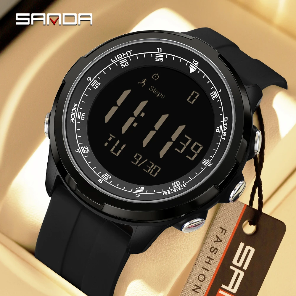SANDA Top New 9065 Men's Timing Electronic Watch Outdoor Sports Multi functional Waterproof LED Student Electronic Watch