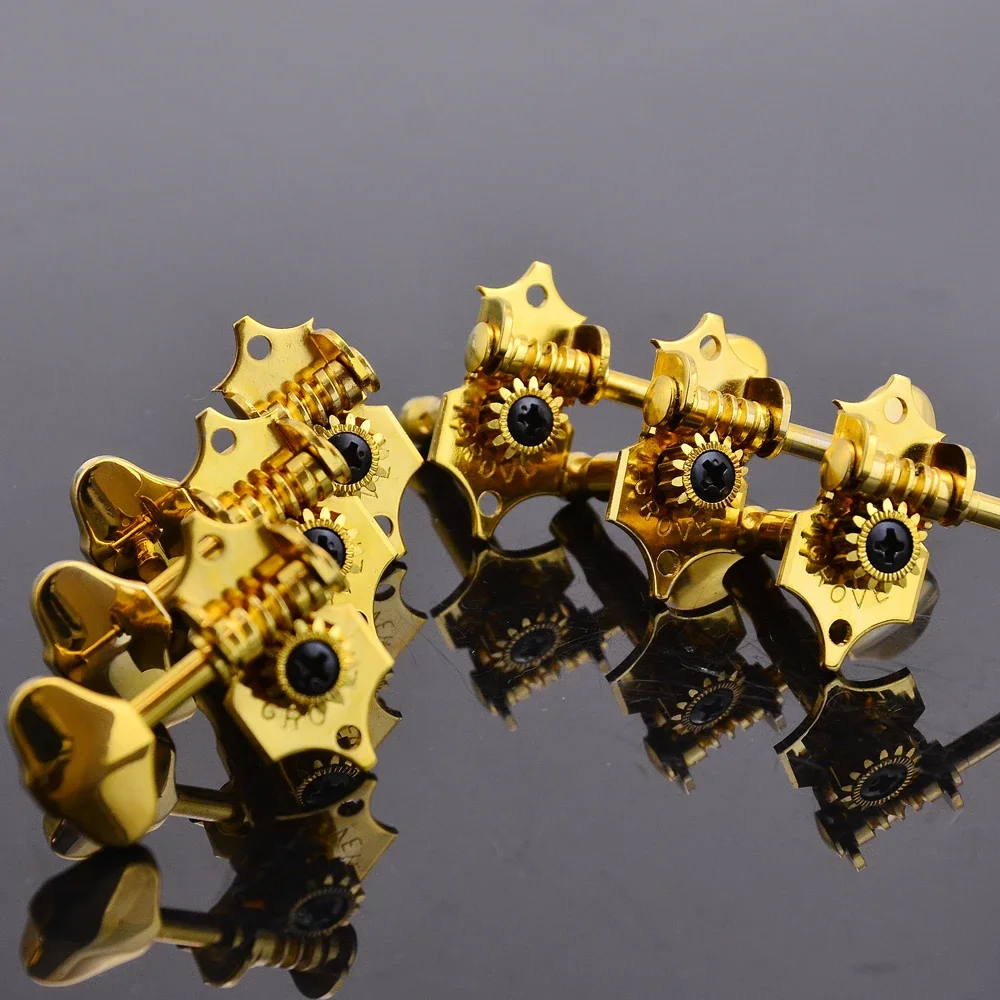 

1 комплект оригинальных винтажных гитарных колков, тюнеры золотого цвета