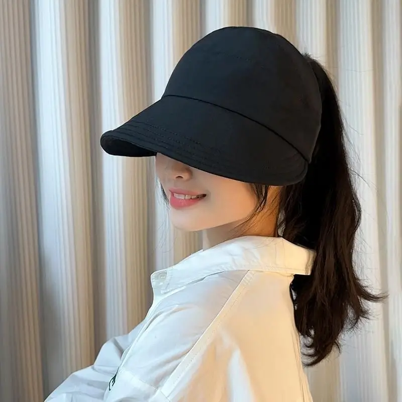 Sommer-Sonnenhut für Damen: Verbesserte Version mit Maskenhalterung, Outdoor-Visier, dünn, schnelltrocknend, Sonnenschutz