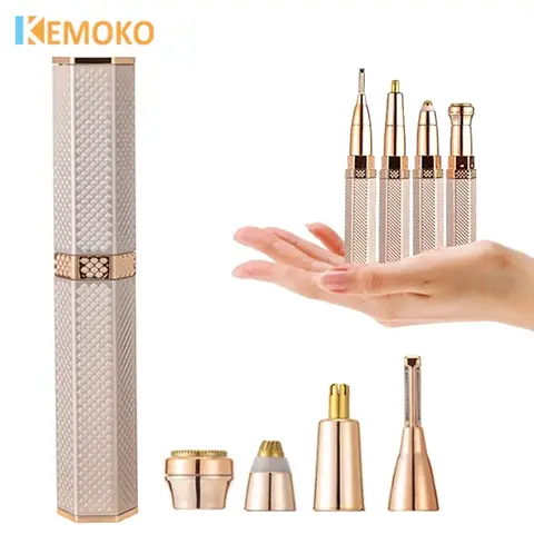 4 in 1 rasoio elettrico per il viso per le donne rasoio per sopracciglia epilatore per il corpo ricaricabile indolore sopracciglio naso bikini epilatore per capelli