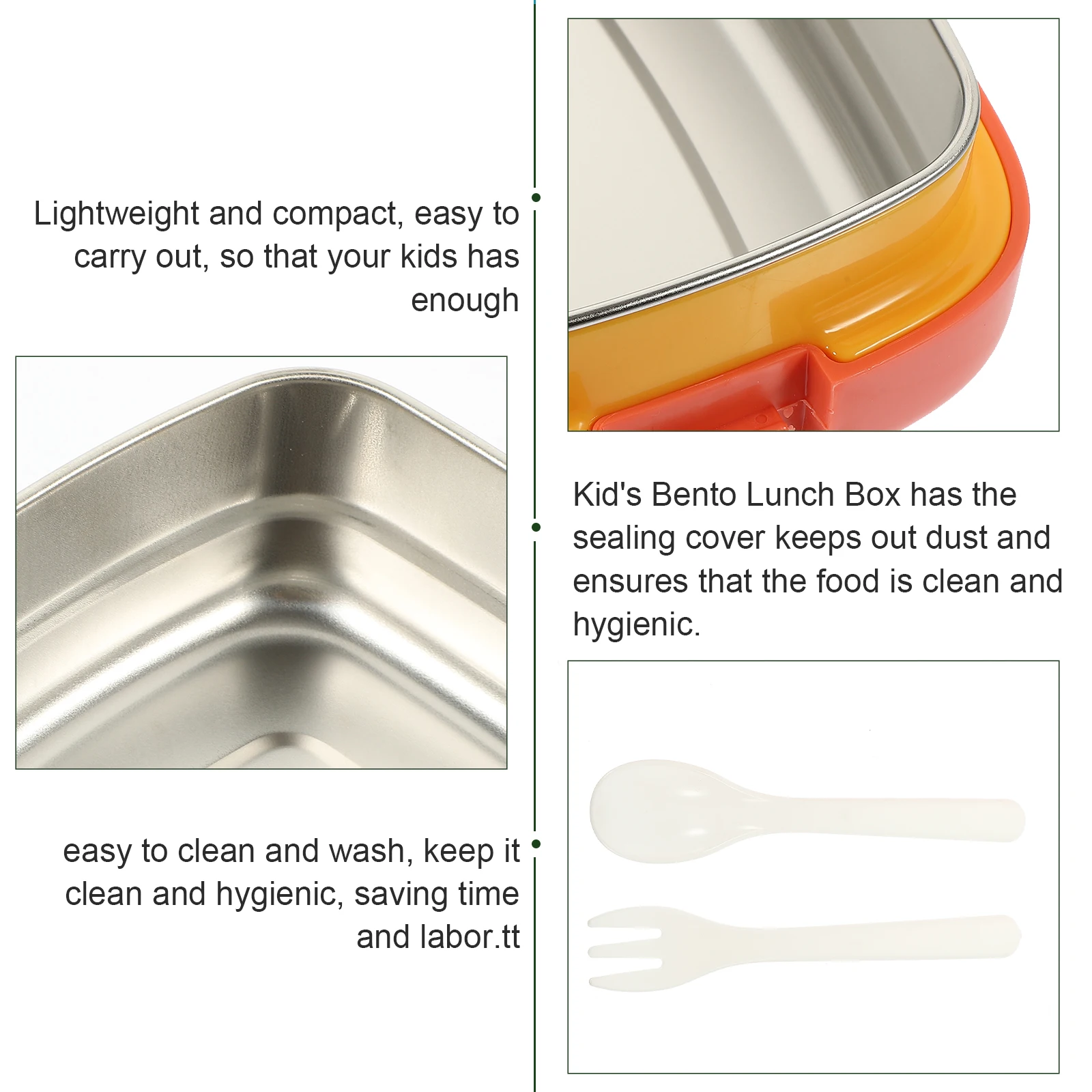 

1Set Bento Lunch Box Stainless Steel Silicone Food Container Leakproof Sealed Portable Small Lunchbox for Pupil