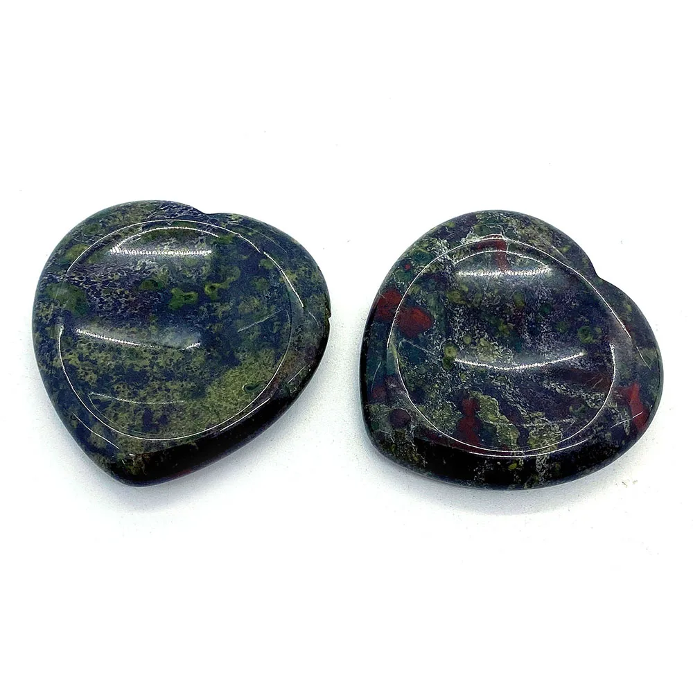 Fashionable Natural Dragon Blood Stone Heart-shaped Concave Massage Stone 40x40x6mm Creative Thumb Massage Stone Accessories