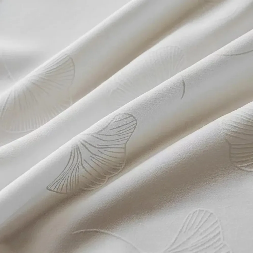 Custom Size Luxury Embossed Silver Leaf White Tulle Curtains for Living Dining Room Bedroom Window Modern Elegant Fashion Decor