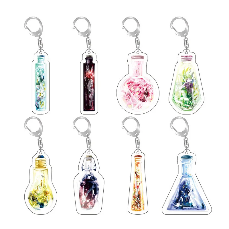 Land of the Lustrous Acrylic Cartoon Anime Pendant Keychains Holder Car Key Chain Key Ring Phone Bag Hanging Gifts Accessories