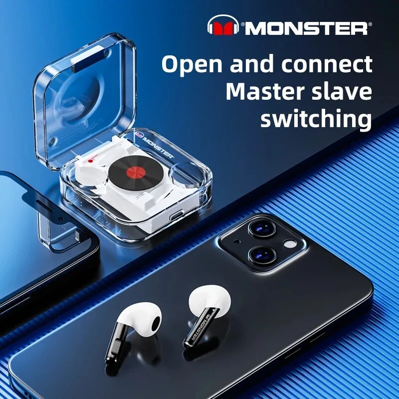 Monster XKT01 5.2 Earphone Wireless Bluetooth TWS HiFi Music Earbuds Gaming with Mic 300mAh Stereo In-Ear Headset