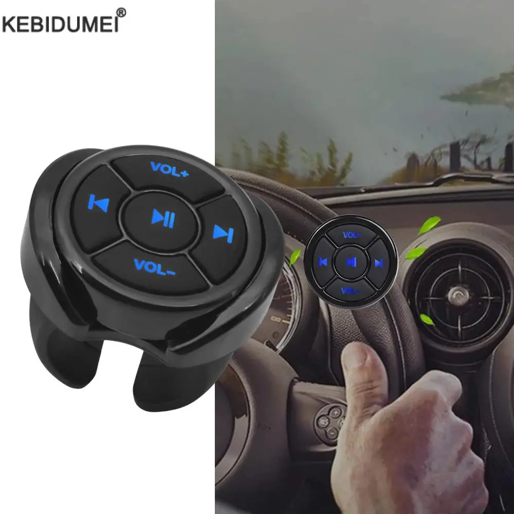 

Беспроводной Bluetooth-совместимый пульт дистанционного управления, автомобильная кнопка рулевого управления, универсальное колесо для Android IOS, автомобильная кнопка громкости мультимедиа, 5 клавиш