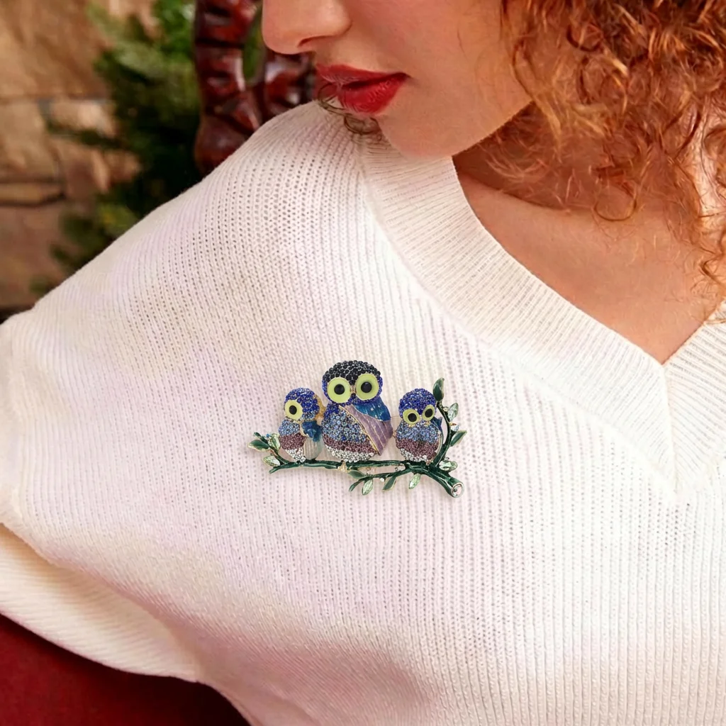 

Beaut&Berry Classic Rhinestone Owl Brooches for Women Unisex Animal Pins Casual Party Jewelry Accessories Gifts Decoration