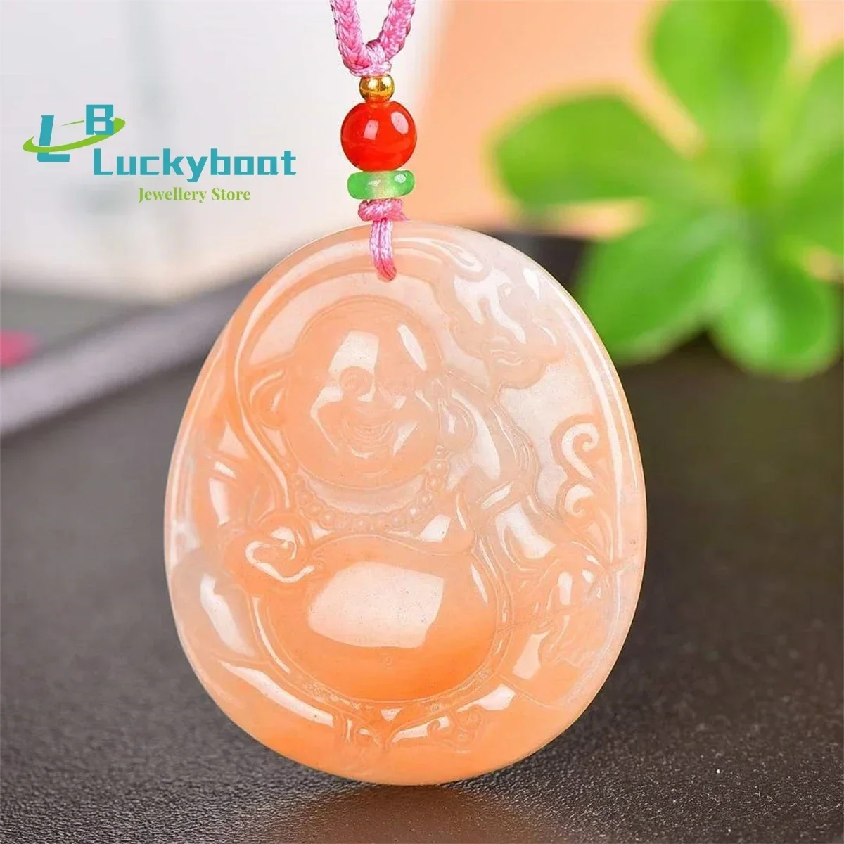 Natural Golden Silk Jade Auspicious Buddha Pendant Simple and Generous Personality Exquisite Fashion Versatile for Men and Women