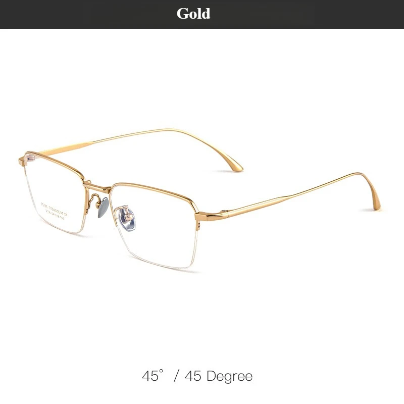 إطار نظارات جديد من التيتانيوم الخالص خفيف للغاية موضة نصف حافة لرجال الأعمال نظارات مربعة ونظارات نسائية فاخرة عتيقة