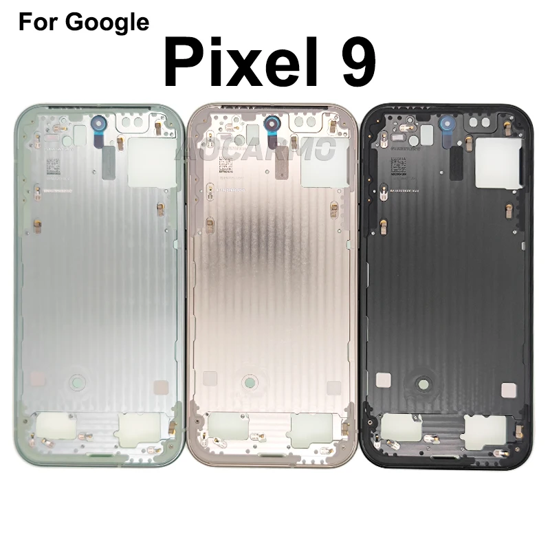 Aocarmo For Google Pixel 9 Middle Frame Chassis Bezel Bracket Medium Plate Housing With SIM Tray Black Pink Green Repair Part