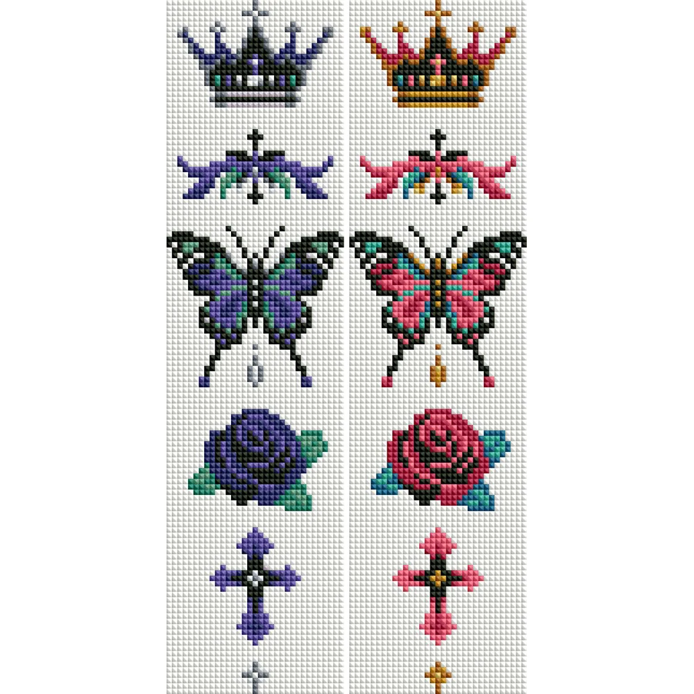 مينيجيم ™   توج رفرفة 3 "X 13" 5D DIY الراتنج مربع الماس طقم الطلاء - الملونة القوطية رمز فسيفساء 2 قطعة مجموعة