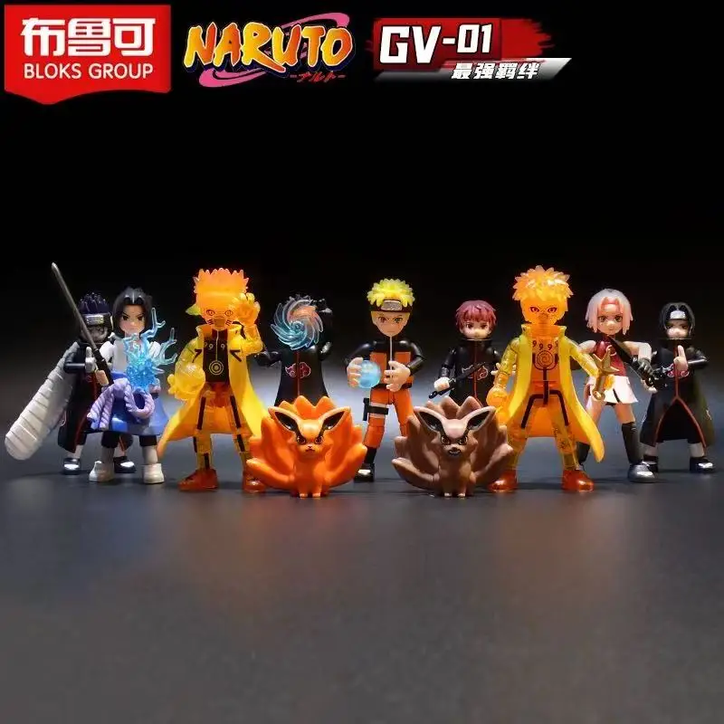 Originale Blokees NARUTO Building Blocks Giocattoli Uzumaki Kakashi Itachi Jiraiya Pain Hinata Modello di Azione Figura di Montaggio Giocattoli Per Bambini