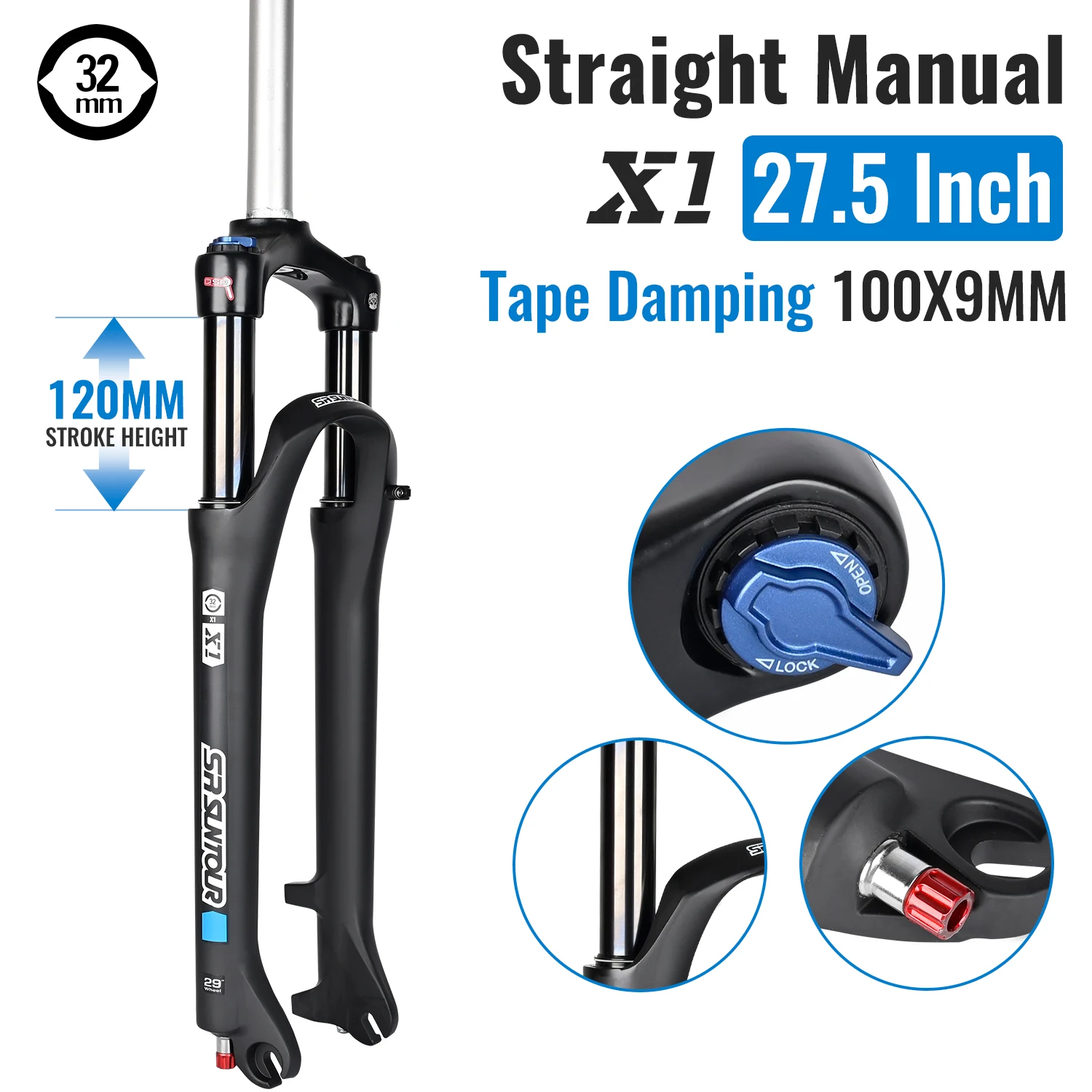 SR SUNTOUR XCR マウンテンバイク サスペンション フォーク 120mm