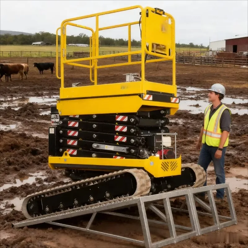 High quality climbing platform trolley electric hydraulic lifting vehicle handling scissors mobile flatbed