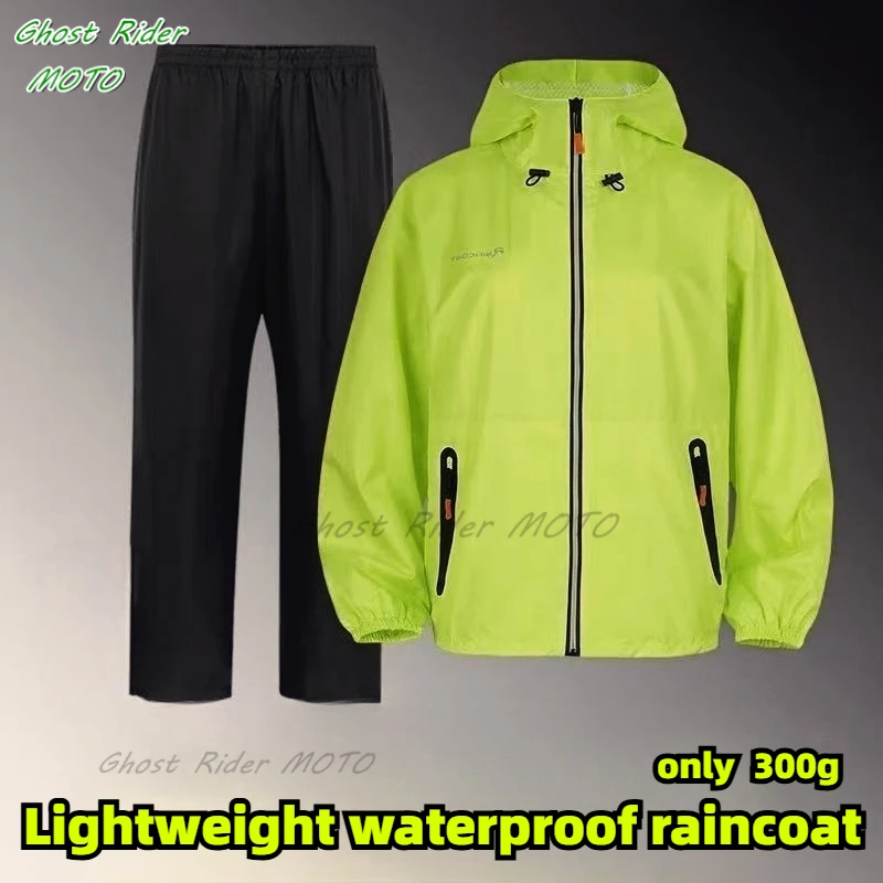 Motorcycle full body light raincoat rain pants suit thin male female split rainstorm prevention riding motociclista accesorios