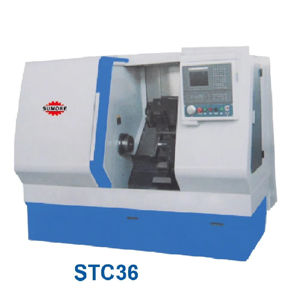 bar Feeder 3 Meter 3 Axis Slant Bed Cnc Lathe Machine with Live Tool STC36