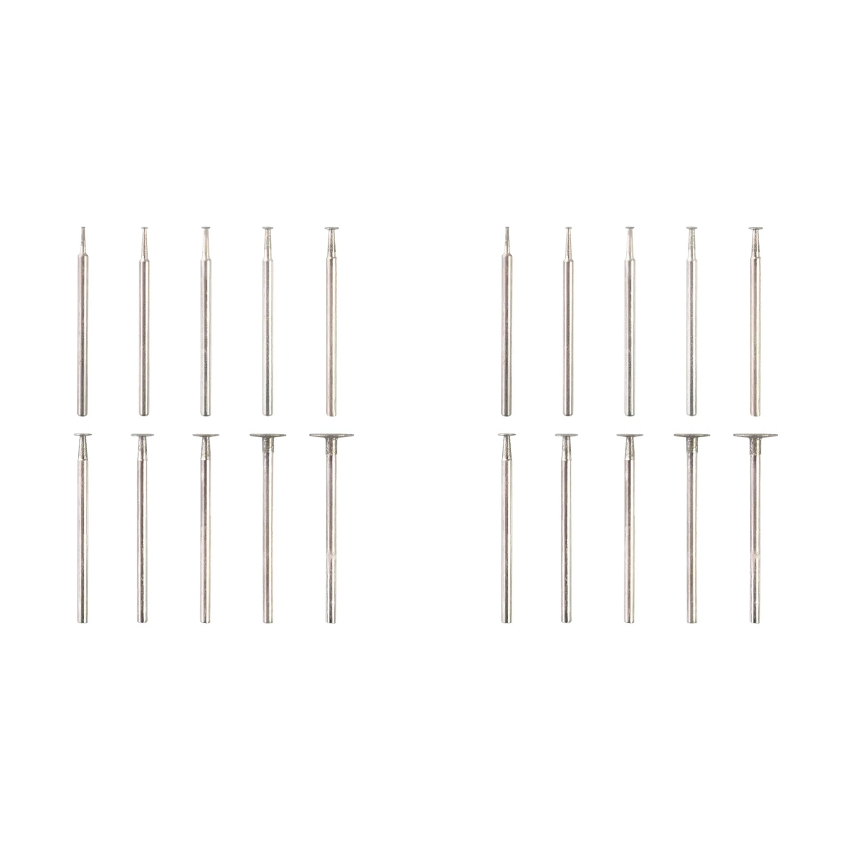 【HAPPY】20Pcs T Shape Diamond Burr - 3/32Inch Shank Mini Channel Cutting Burs Diamond Mounted Stone Carving Bits