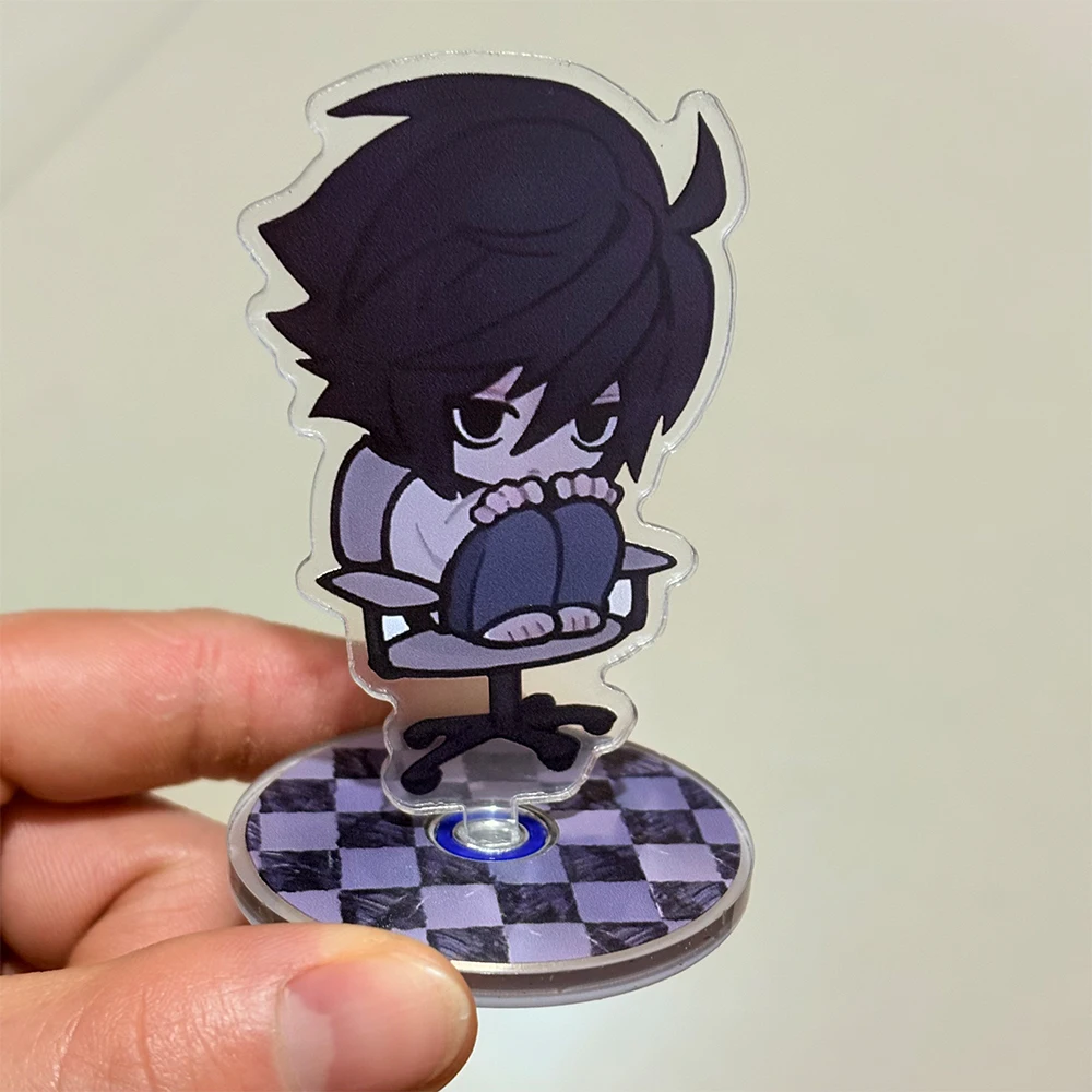 Anime Death Note L·Lawliet Acrylic Rotatable Stand Q-version Figure Standing Plate Desktop Ornament Cosplay Props for Fans Gifts image 3