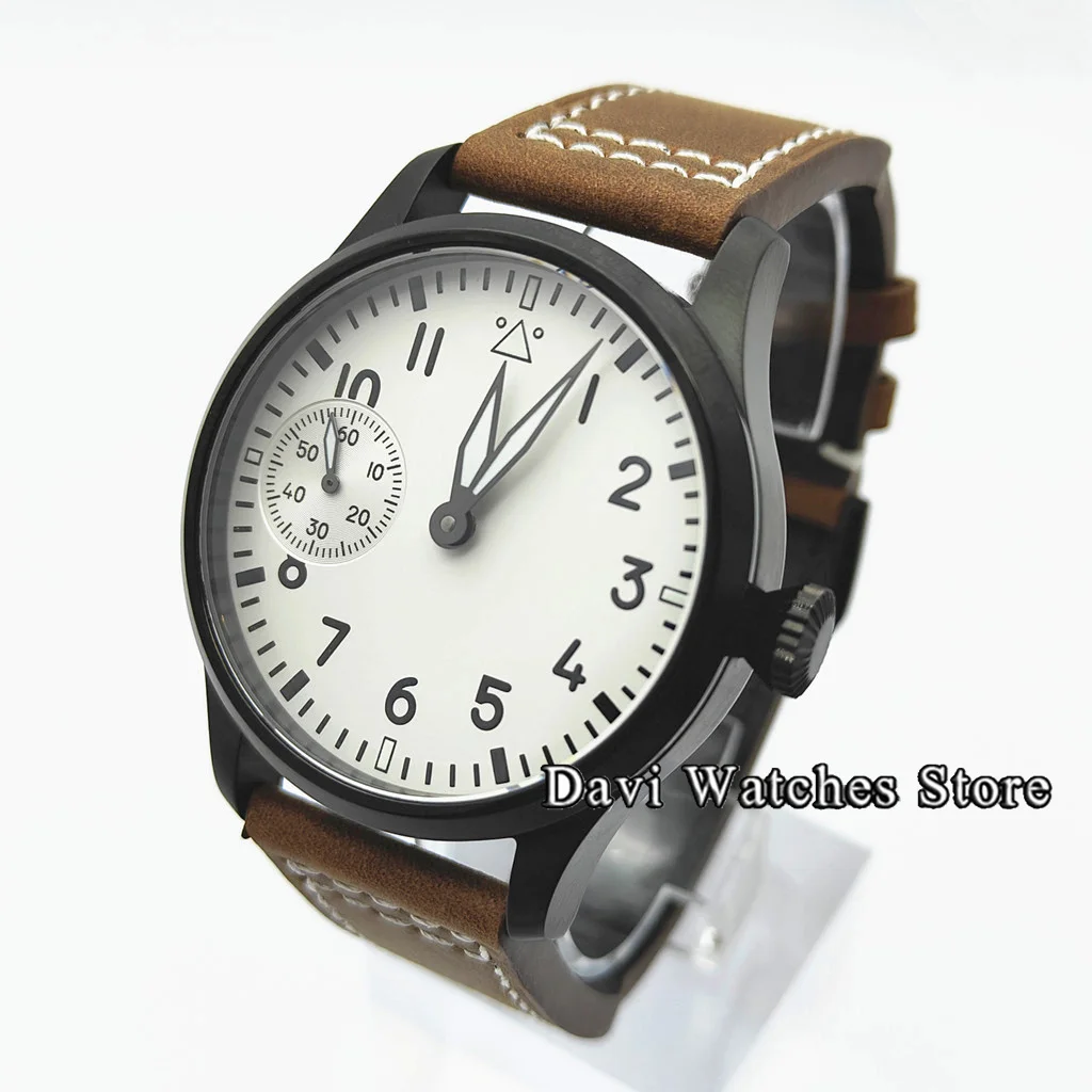 

Davi 42 мм стерильный сапфировое стекло синий, зеленый, белый и черный циферблат подходит для кожаного ремешка для часов ETA 6497 с ручным заводом