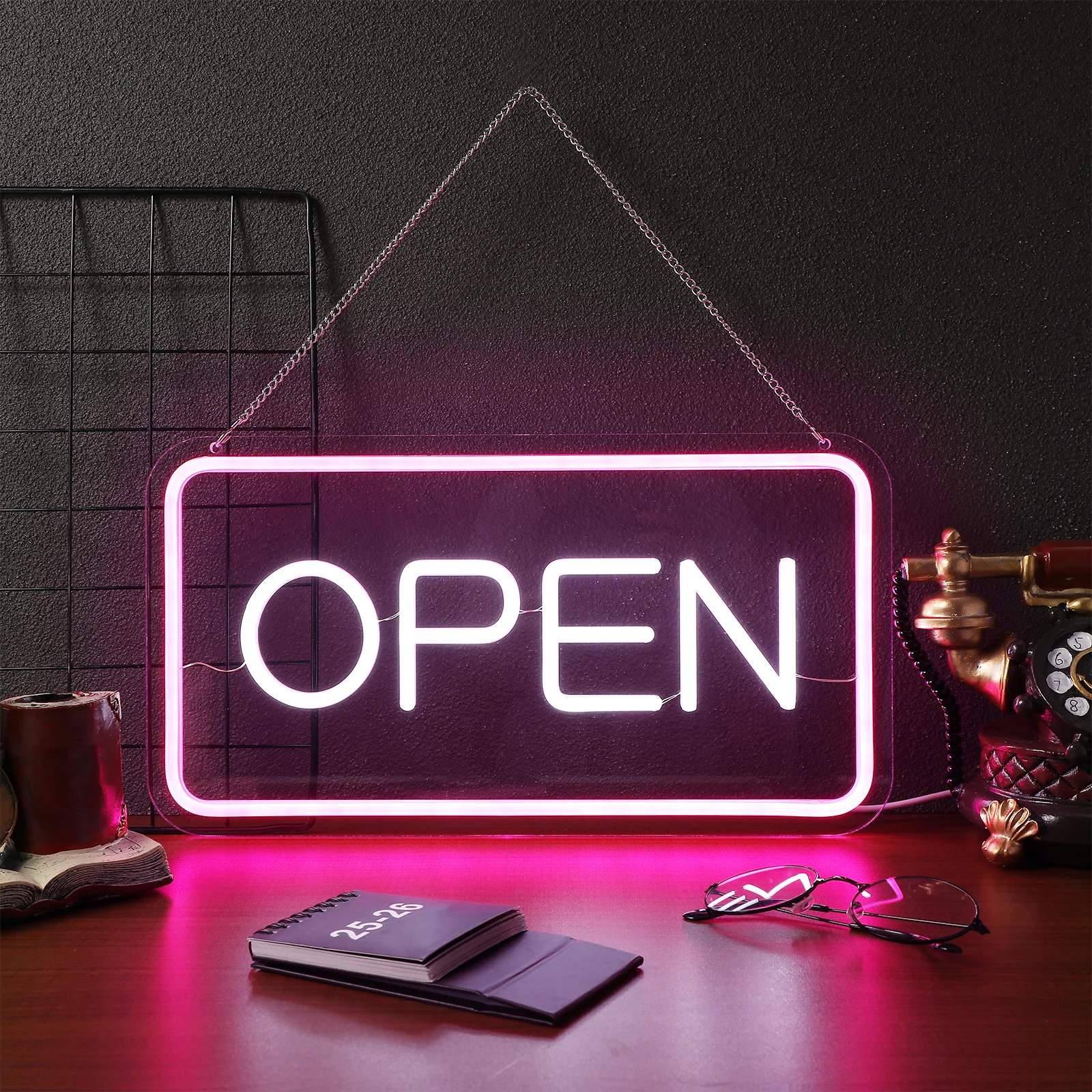 1-セット-led-ネオンオープンサイン照明付き店頭ディスプレイビジネス用壁掛け電気ドアサインチェーン調光器付き装飾