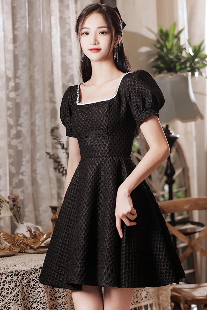 DongCMY Black Cocktail Dress Dress Light Luxury Niche High-end Banquet Temperament Short Party Dress