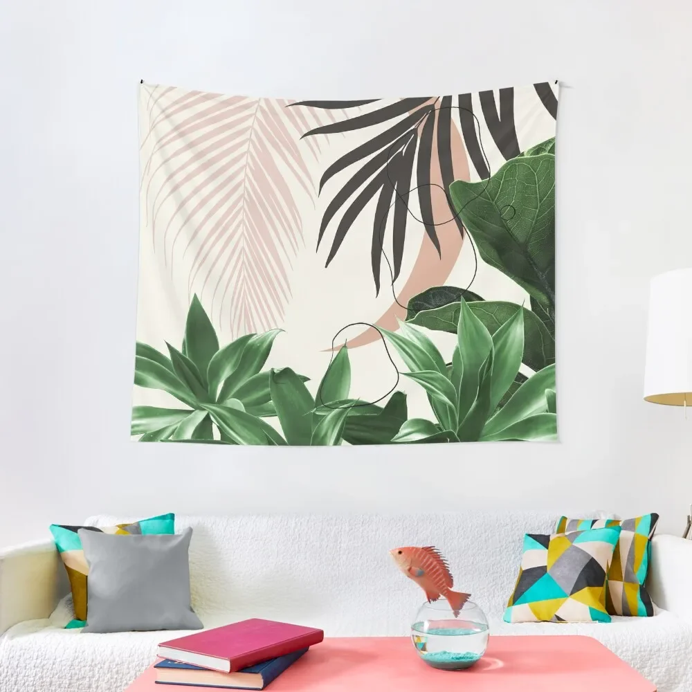 Minimal Moon Agave Palm Finesse #3 #tropical #decor #art Tapestry Aesthetic Room Decor Korean Tapestry