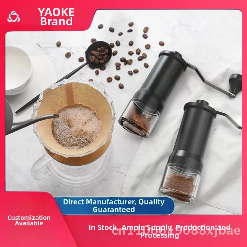 

Ручная кофемолка, кофемолка для зерен, керамическая шлифовальная головка, черная ручная кофемашина, современный минималистичный стиль