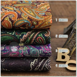 145cm*50cm poplin cotton fabric Large ethnic cashew phoenix tail printed cloth wishful flower headscarf clothing shirt fabric