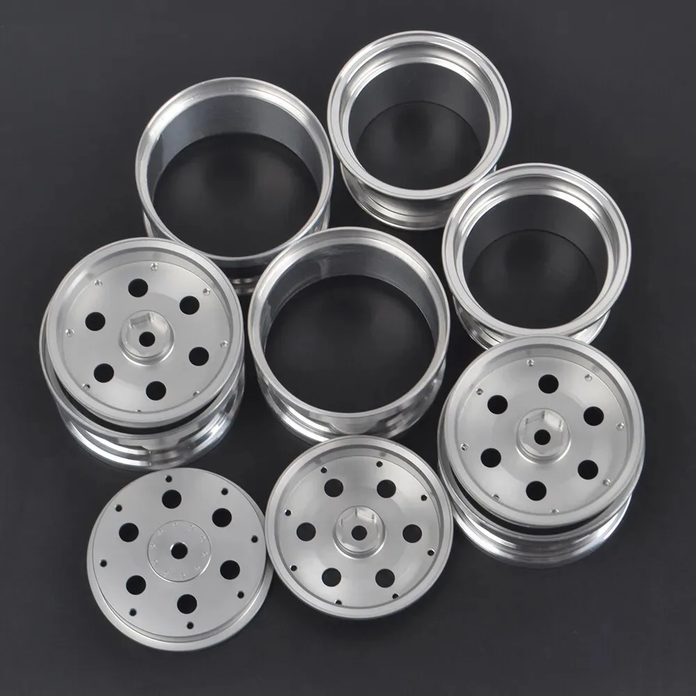 Jantes de roues à billes en aluminium, 4 pièces, adaptées à la Van de courge Tamiya GF-02, WT-01, 58514 Mud Blaster II, 57727 XB Mighty Bull