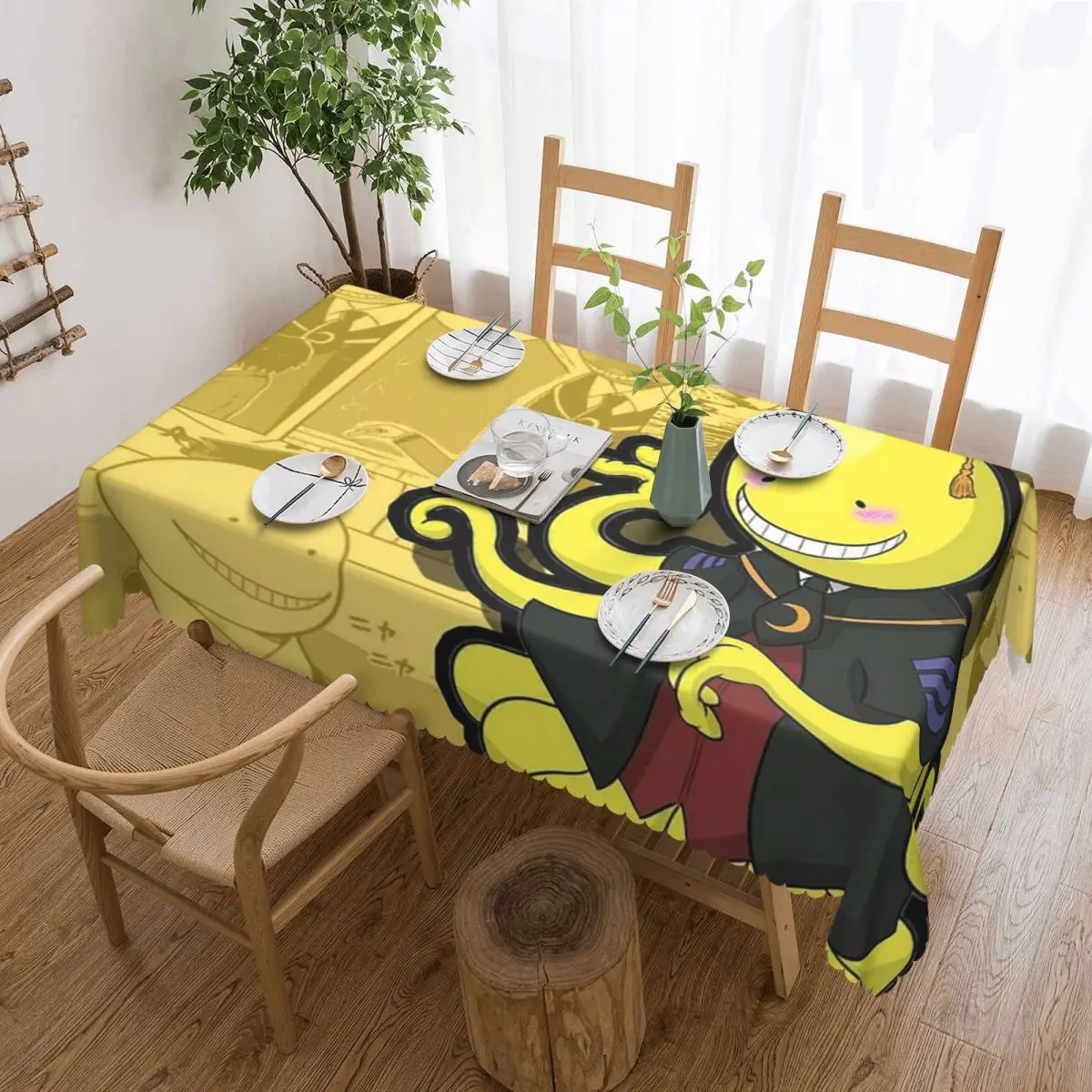 

Классная осьминог Koro Sensei, прямоугольная скатерть на заказ, водонепроницаемая скатерть для обеденных мероприятий, скатерть